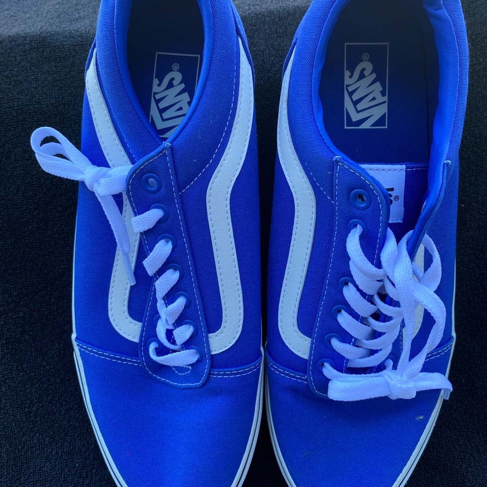 Vans Blue and White Sneakers Classic Low-Top Design